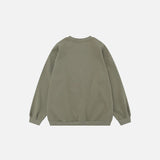 Back view of the green Shadow Silhouette Sweatshirt in a gray background