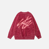 Fuzzy Oversized Crewneck Sweater