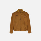 Front view of the yellow Vintage Loose Jacket in a gray background 