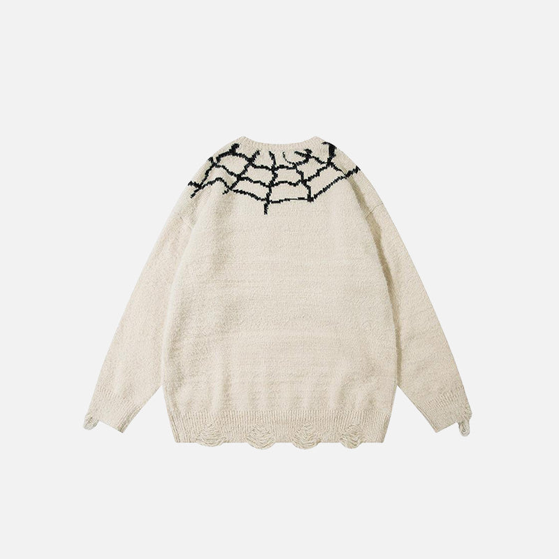 Spider Embroidery Oversized Sweater