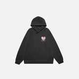 Colorblock Heart Shaped Letter Print Hoodie