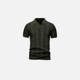 Breathable Striped Mesh Polo T-Shirt