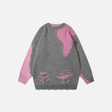 Loose Ripped Shoulder Sweater
