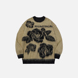 Loose Flower Graphic Oversized Sweater