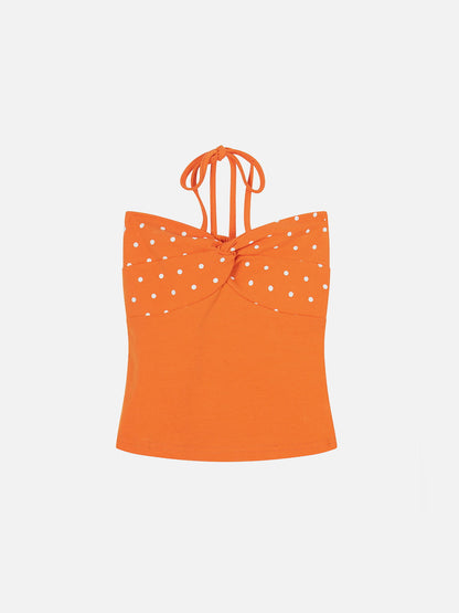 Polka Dot Twist Halter Top