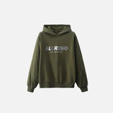 Letter Print Wide Collar Hoodie