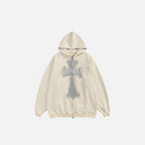 Loose Zip-up Cross Hoodie