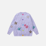 Stars Embroidery Sweater