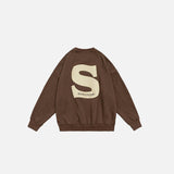 Back view of the camel S Foaming Print Sweatshirt in a gray background