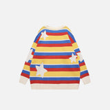 Striped Loose Star Knitted Sweater