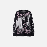 Cozy Oversized Japanese Cartoon Knit Sweater