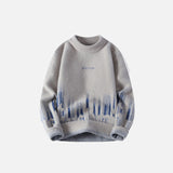 Front view of the gray Winter Fluffy Fleece Sweater in a gray background