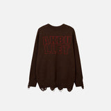 Signature Distressed Loose Sweater