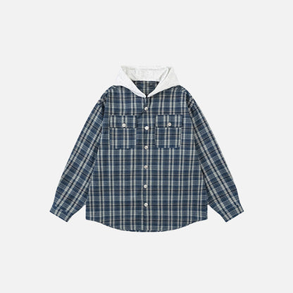 Front view of the blue Timberline Jacket in a gray background