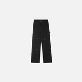 Front view of the black Industrial Fit Jeans in a gray background