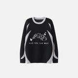 Splicing Color O-neck Sweater