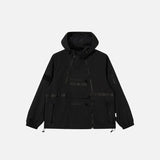 Multi Pockets Irregular Zip-up Hoodie