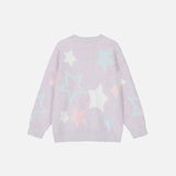 Y2K Knitted Fluffy Star Sweater