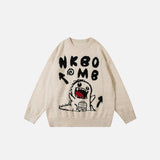 Funny Dinosaur Embroidery Sweater