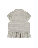 Plaid Peplum Short Sleeve Shirt