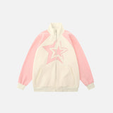 Star Embroidery Zip-up Jacket