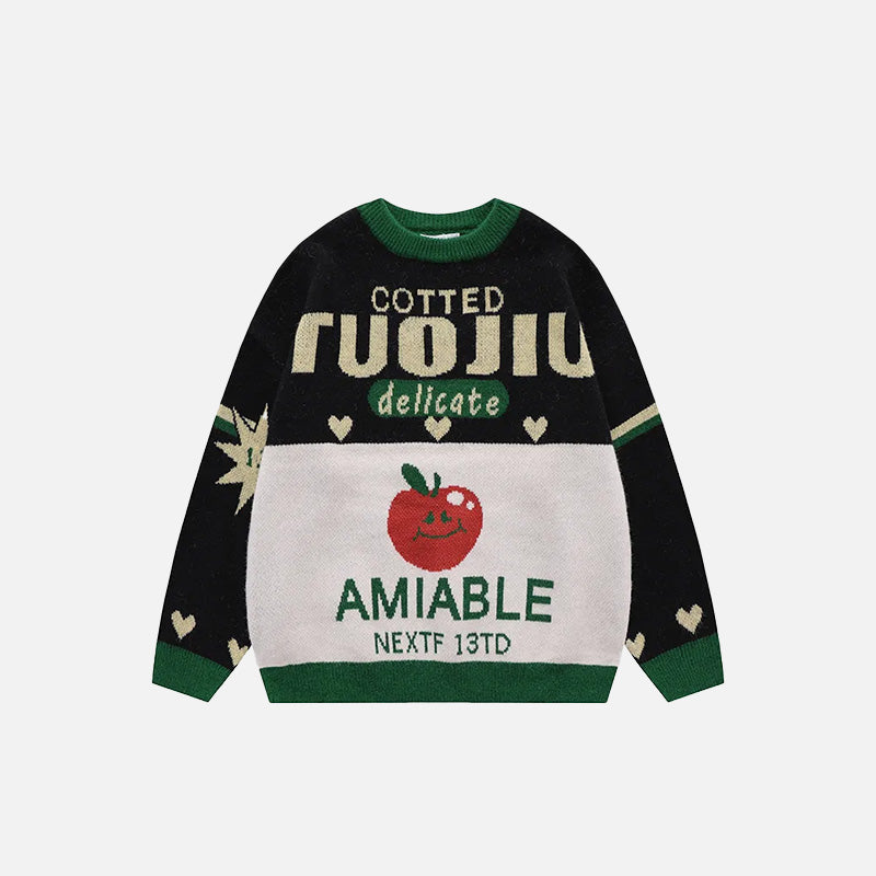 Vintage Apple Print Sweater