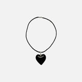 Front view of the Black Heartfelt Keepsake Necklace