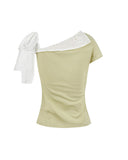 One-Shoulder Tie Sleeve Top