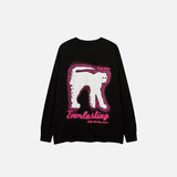 Cartoon Cat Graphic Loose Sweatshirt