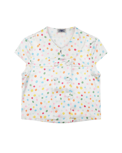 Polka Dot Peter Pan Collar Blouse