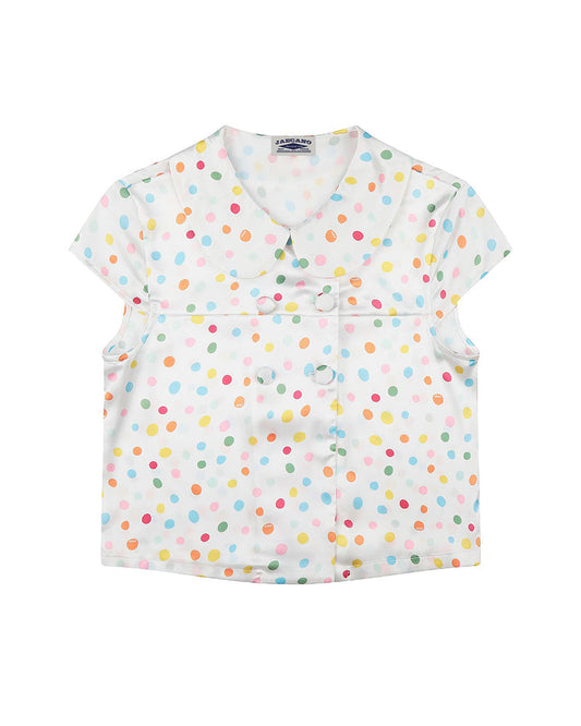 Polka Dot Peter Pan Collar Blouse