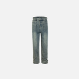 Front view of the light blue Vintage Washed Slim Jeans in a gray background