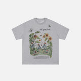 Front view of the grey The Fairy Party T-shirt in a gray background