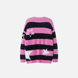 Fuzzy Embroidery Star Sweater