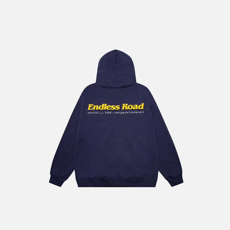 "Endless Road" Letter Print Hoodie