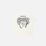 Front view of the beige Nothing Is Impossible T-shirt in a gray background