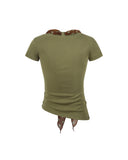Scarf Detail Fitted Tee