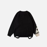 Star Embroidery Ripped Poem Sweater