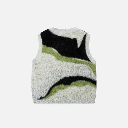 Y2k Fuzzy Knitted Vest