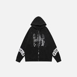 Shadow Print Zip-up Hoodie