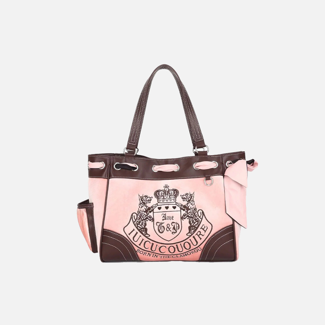 Front view of the pink Boho Chic Shoulder Bag