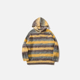Fleece Fuzzy Striped Hoodie