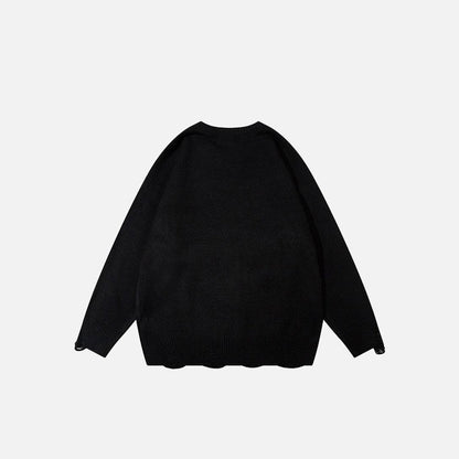 Rope Letter Print Sweater