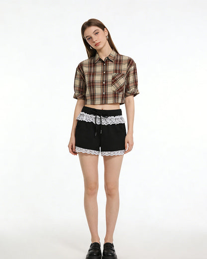 Lace Trim Lounge Shorts