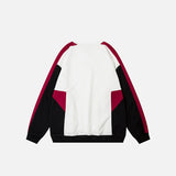 Retro Color Block Patchwork Oversized Sweatshirt