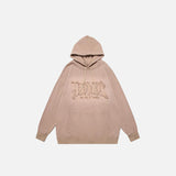 Letter Embroidery Oversized Hoodie