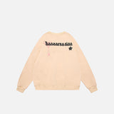Star & Pink Spider Graphic Print Sweatshirt