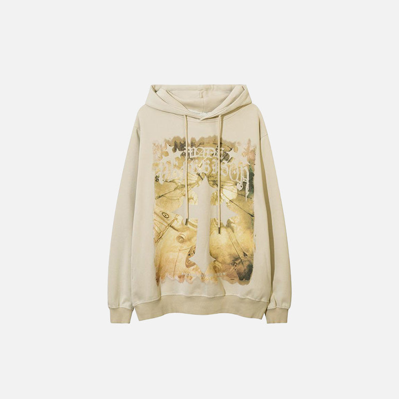 Cross Long Sleeve Printed Hoodie