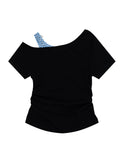 Bow Graphic Off-Shoulder Top