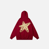Letter Print Star Oversized Hoodie